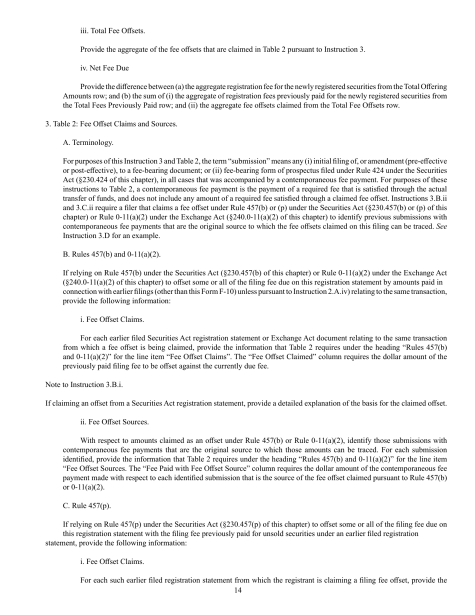 SEC Form 2292 (F-10) Registration Statement Under the Securities Act of 1933, Page 14