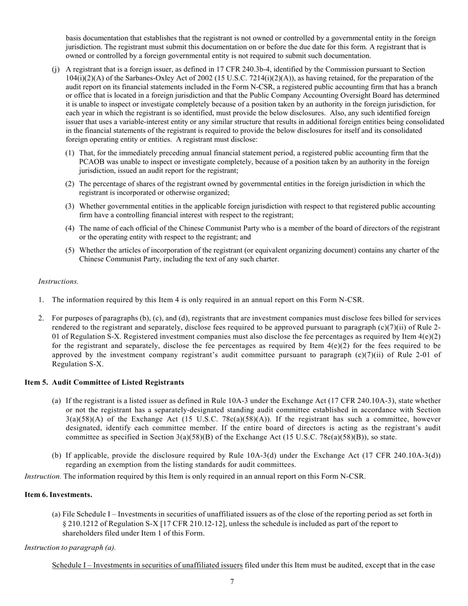 SEC Form 2569 (N-CSR) Certified Shareholder Report of Registered Management Investment Companies, Page 8