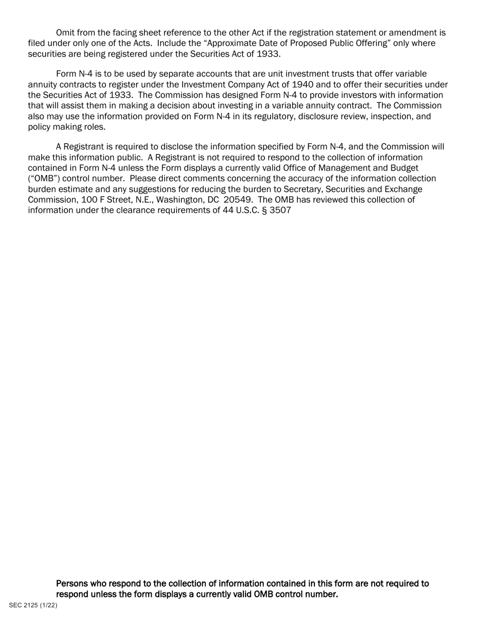 SEC Form 2125 (N-4) Registration Statement of Separate Accounts Organized as Unit Investment Trusts, Page 3