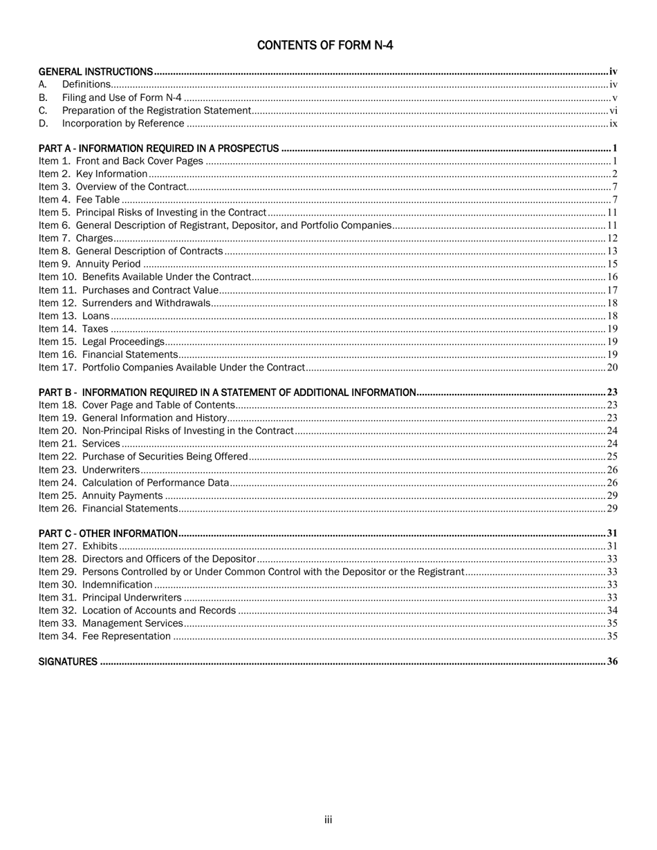 SEC Form 2125 (N-4) Registration Statement of Separate Accounts Organized as Unit Investment Trusts, Page 4