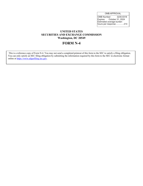 SEC Form 2125 (N-4)  Printable Pdf