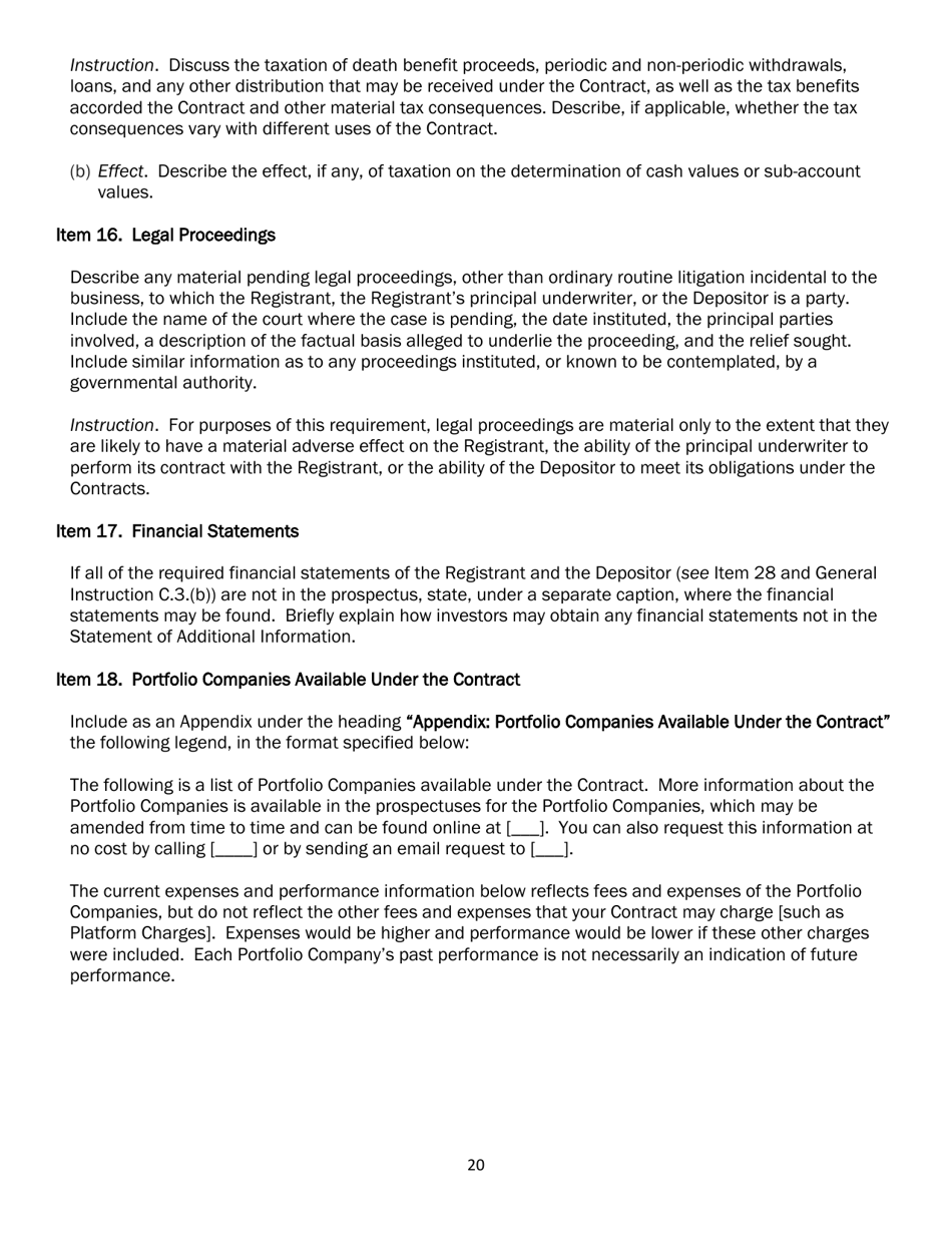 SEC Form 2567 (N-6) Registration Statement for Separate Accounts Organized as Unit Investment Trusts That Offer Variable Life Insurance Policies, Page 31