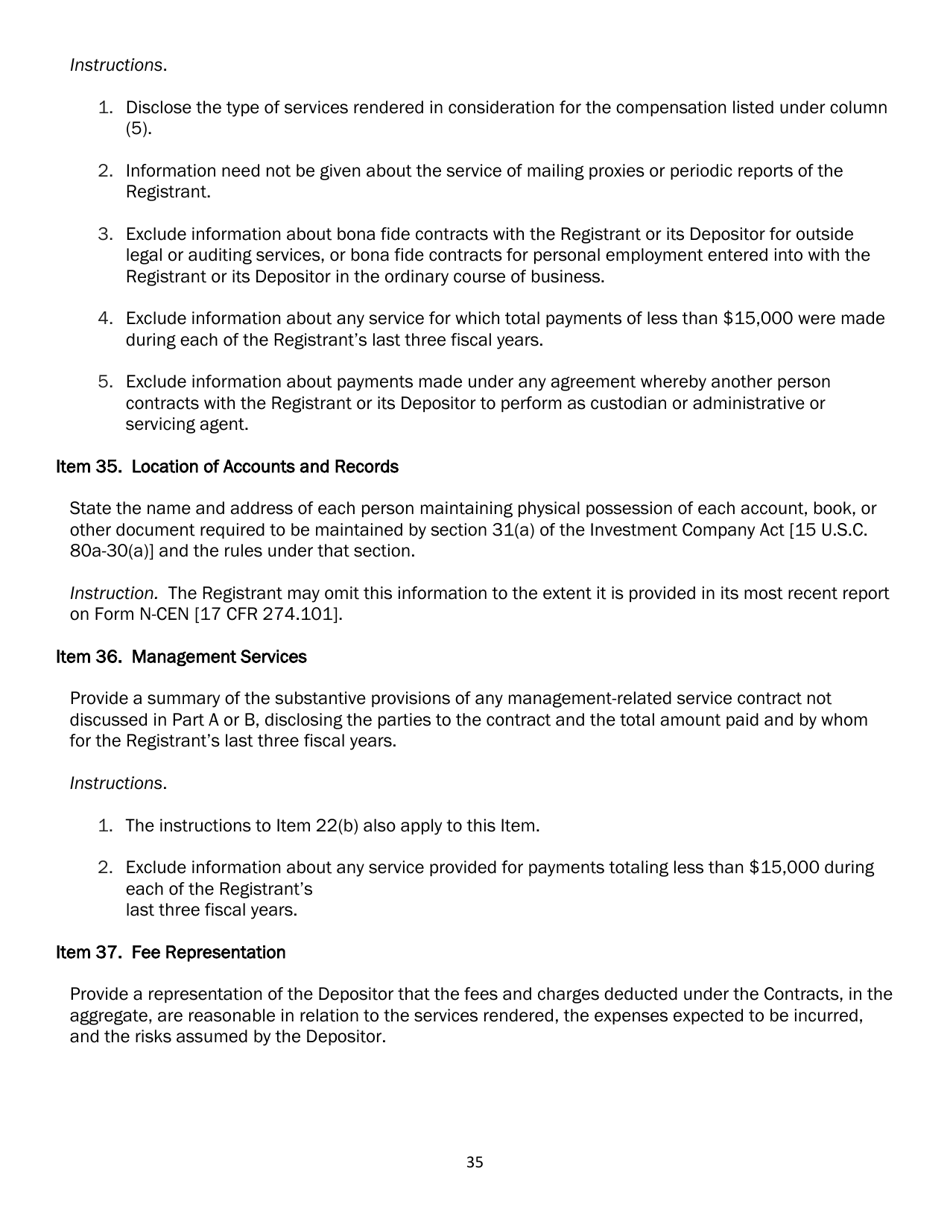 SEC Form 2567 (N-6) Registration Statement for Separate Accounts Organized as Unit Investment Trusts That Offer Variable Life Insurance Policies, Page 46