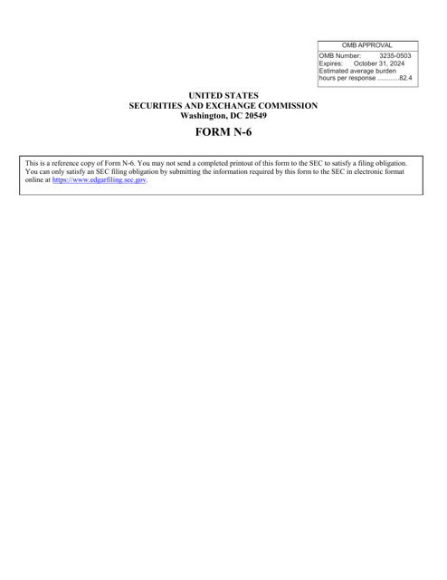 SEC Form 2567 (N-6)  Printable Pdf