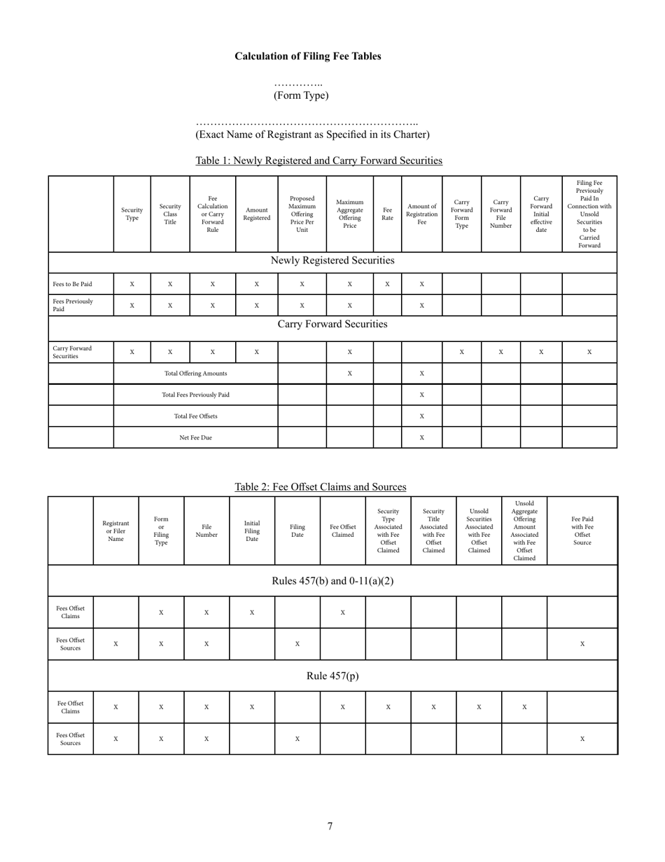 SEC Form 870 (S-1) Registration Statement Under the Securities Act of 1933, Page 7