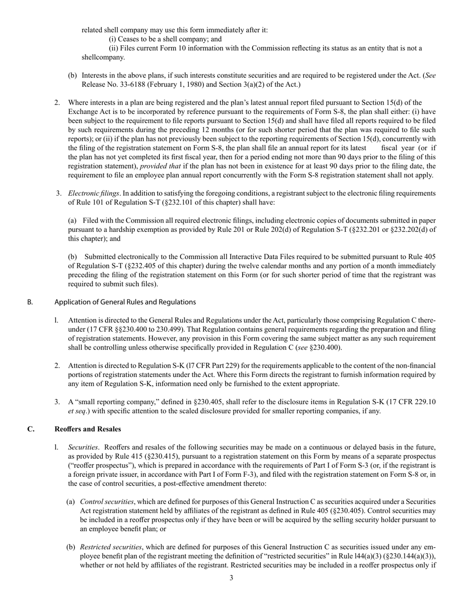 SEC Form 1398 (S-8) Registration Statement Under Securities Act of 1933 to Be Offered to Employees Pursuant to Certain Plans, Page 3