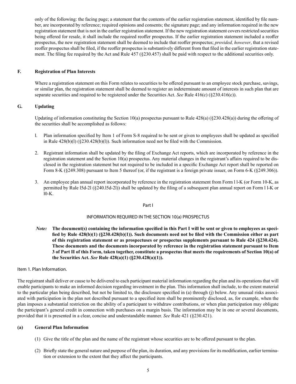 SEC Form 1398 (S-8) Registration Statement Under Securities Act of 1933 to Be Offered to Employees Pursuant to Certain Plans, Page 5