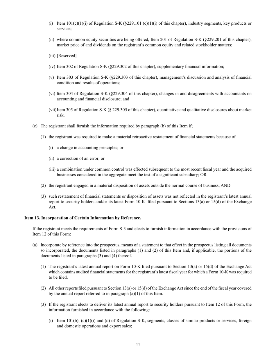 SEC Form 2077 (S-4) Registration Statement Under the Securities Act of 1933, Page 11