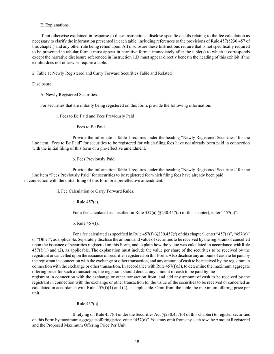 SEC Form 2077 (S-4) Registration Statement Under the Securities Act of 1933, Page 19
