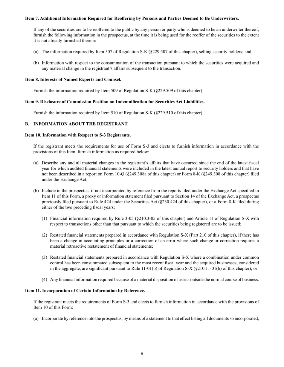 SEC Form 2077 (S-4) Registration Statement Under the Securities Act of 1933, Page 8