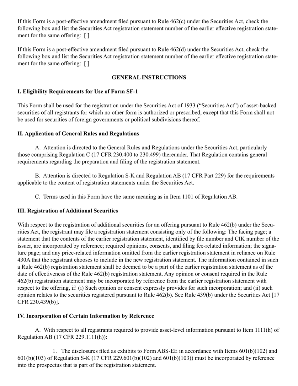 SEC Form 2908 (SF-1) Registration Statement Under the Securities Act of 1933, Page 2
