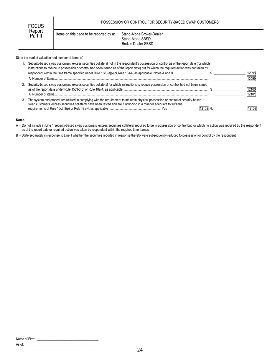 SEC Form 1695 (X-17A-5) Part II Focus Report (Financial and Operational Combined Uniform Single Report), Page 24