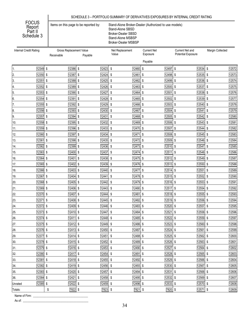 SEC Form 1695 (X-17A-5) Part II Focus Report (Financial and Operational Combined Uniform Single Report), Page 34