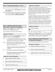 USCIS Form I-102 Application for Replacement/Initial Nonimmigrant Arrival-Departure Document, Page 3