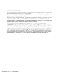 SBA Formulario 3513 Declaracion De Robo De Identidad (Spanish), Page 4