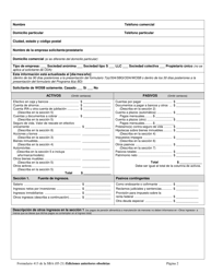 SBA Formulario 413 Declaracion Financiera Personal (Spanish), Page 2