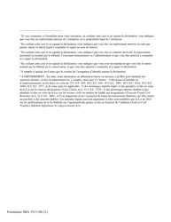 SBA Form 3513 Declaration of Identity Theft (French), Page 4
