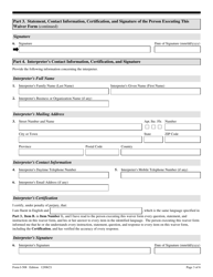 USCIS Form I-508 Waiver of Certain Rights, Privileges, Exemptions, and Immunities, Page 3