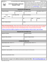 NRC Form 149 Ocfo Invitational Traveler Request Form