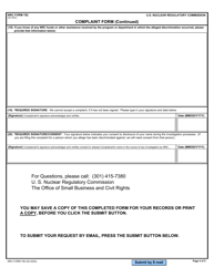 NRC Form 782 Complaint Form - Outreach and Compliance Coordination Program, Page 5