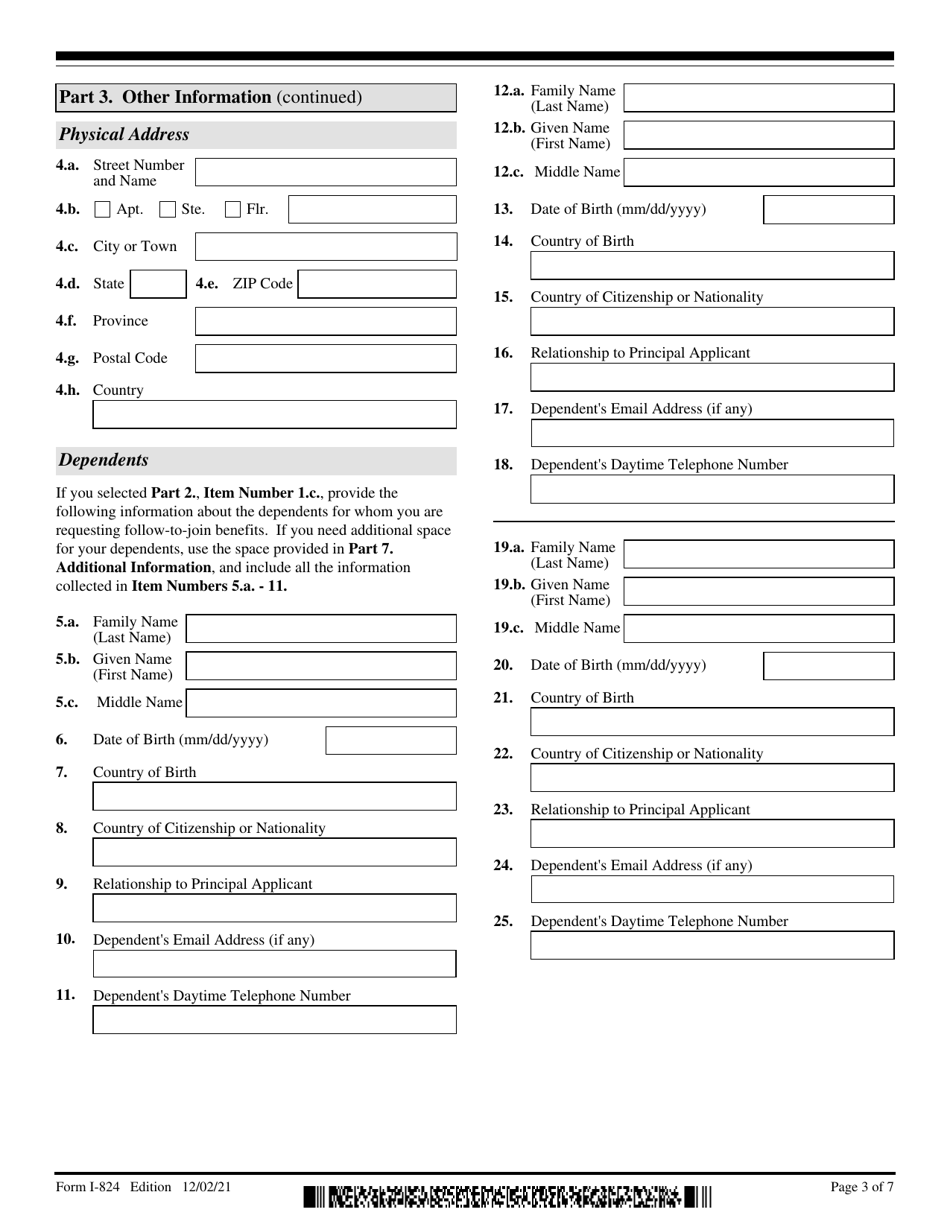 USCIS Form I824 Download Fillable PDF or Fill Online Application for