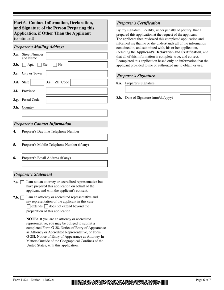 USCIS Form I824 Download Fillable PDF or Fill Online Application for