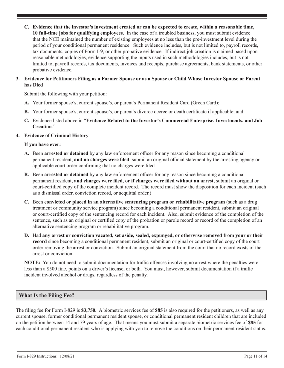 Download Instructions for USCIS Form I-829 Petition by Investor to ...