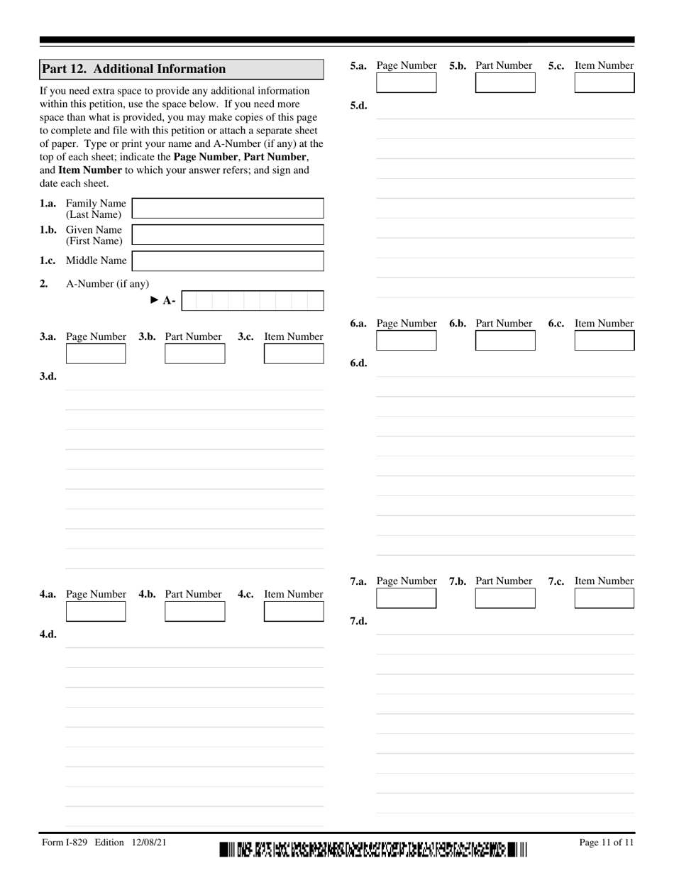 USCIS Form I-829 Petition by Investor to Remove Conditions on Permanent Resident Status, Page 11
