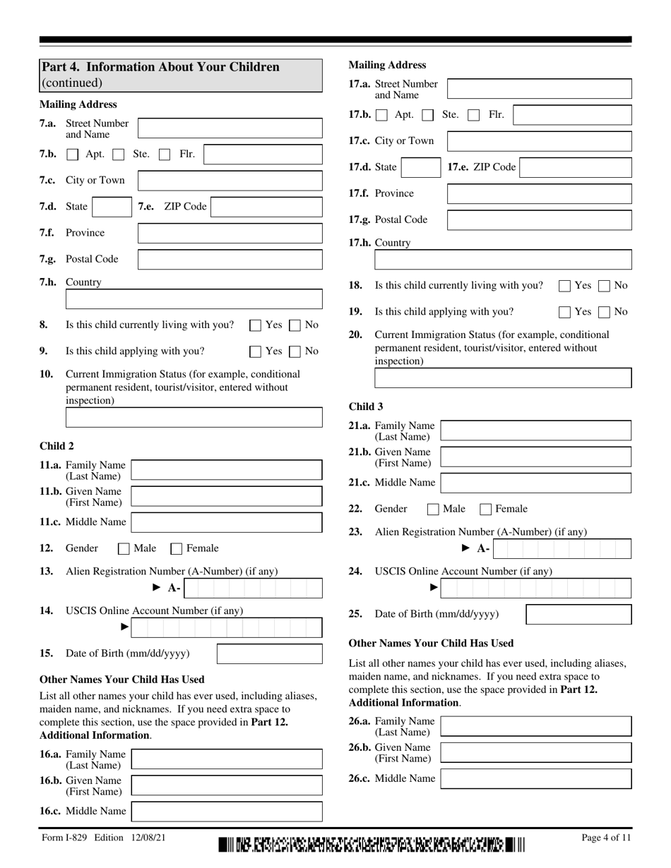 USCIS Form I-829 Download Fillable PDF or Fill Online Petition by ...