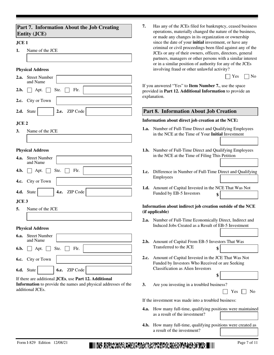 USCIS Form I829 Download Fillable PDF or Fill Online Petition by