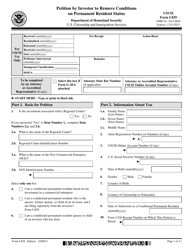 Document preview: USCIS Form I-829 Petition by Investor to Remove Conditions on Permanent Resident Status