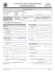 Document preview: USCIS Form I-864A Contract Between Sponsor and Household Member