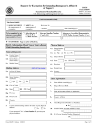 USCIS Form I-864W Request for Exemption for Intending Immigrant&#039;s Affidavit of Support