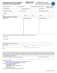 Form CM-936 Authorization for Release of Medical Information (Black Lung Benefits)