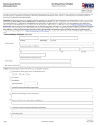 Form WH-4 Nonimmigrant Worker Information Form
