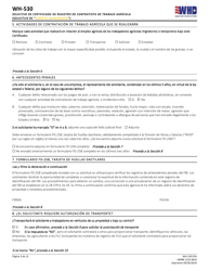 Formulario WH-530 Solicitud De Certificado De Registro De Contratista De Trabajo Agricola (Solicitud De &quot;tarjeta Anaranjada&quot;) (Spanish), Page 3