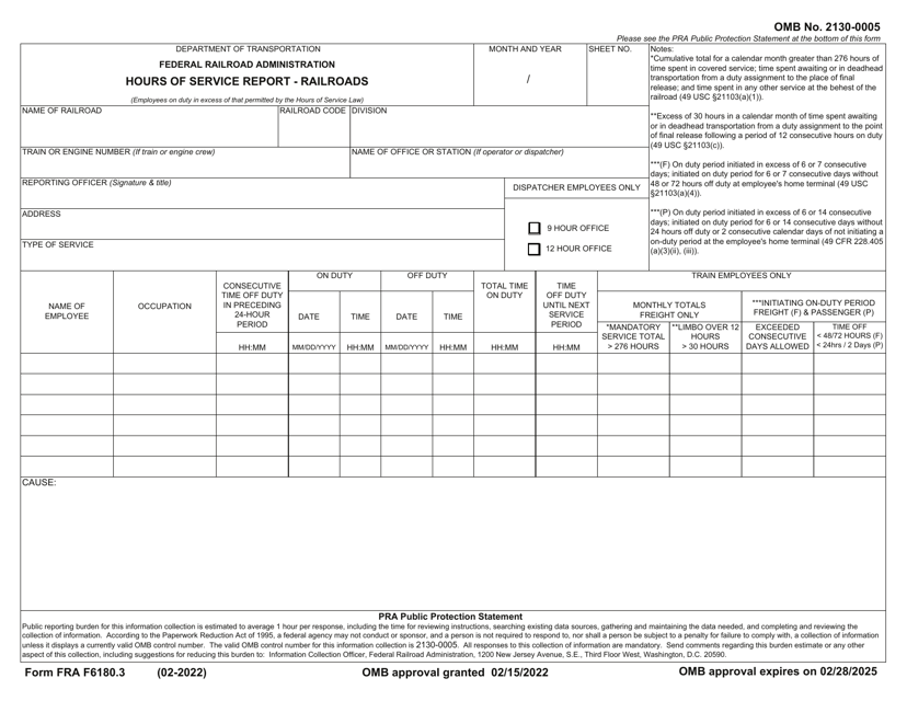FRA Form 6180.3  Printable Pdf