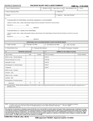 Document preview: FRA Form 6180.55 Railroad Injury and Illness Summary