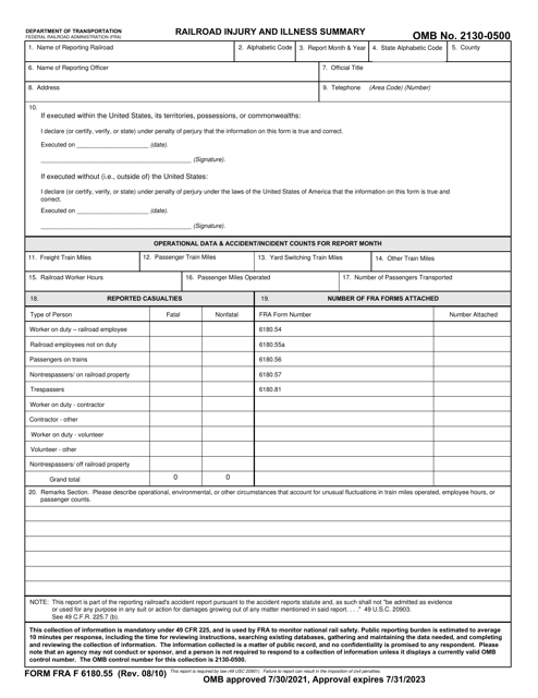 FRA Form 6180.55  Printable Pdf