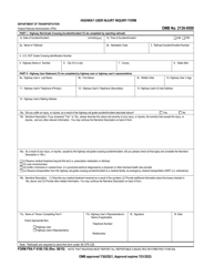 FRA Form 6180.150 Highway User Injury Inquiry Form