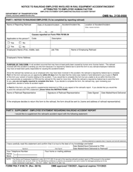 Document preview: FRA Form 6180.78 Notice to Railroad Employee Involved in Rail Equipment Accident/Incident Attributed to Employee Human Factor