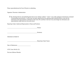 CFTC Form 304 Statement of Cash Positions for Unfixed-Price Cotton &quot;on Call&quot;, Page 8