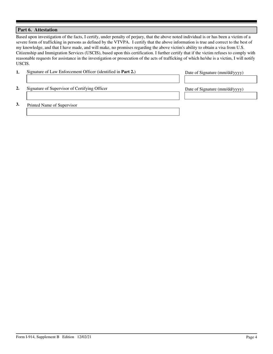 USCIS Form I-914 Supplement B Download Fillable PDF Or Fill Online ...