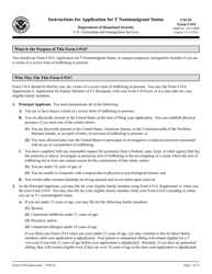 Document preview: Instructions for USCIS Form I-914 Application for T Nonimmigrant Status