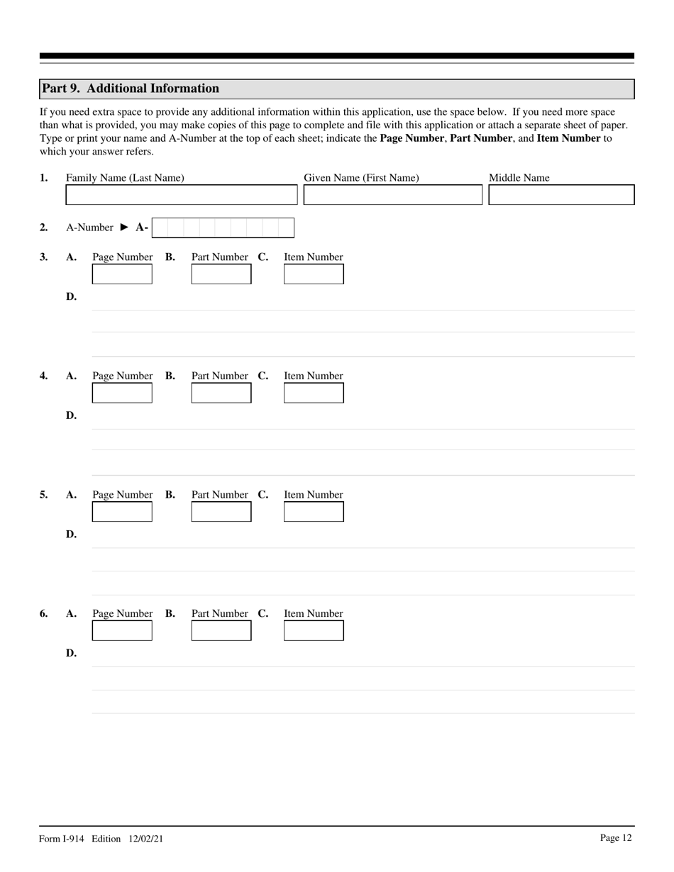 USCIS Form I-914 - Fill Out, Sign Online And Download Fillable PDF ...