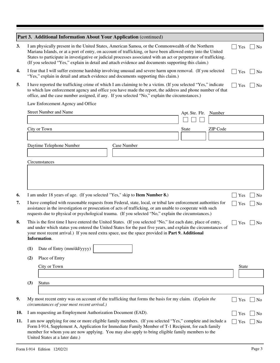 USCIS Form I-914 - Fill Out, Sign Online and Download Fillable PDF ...