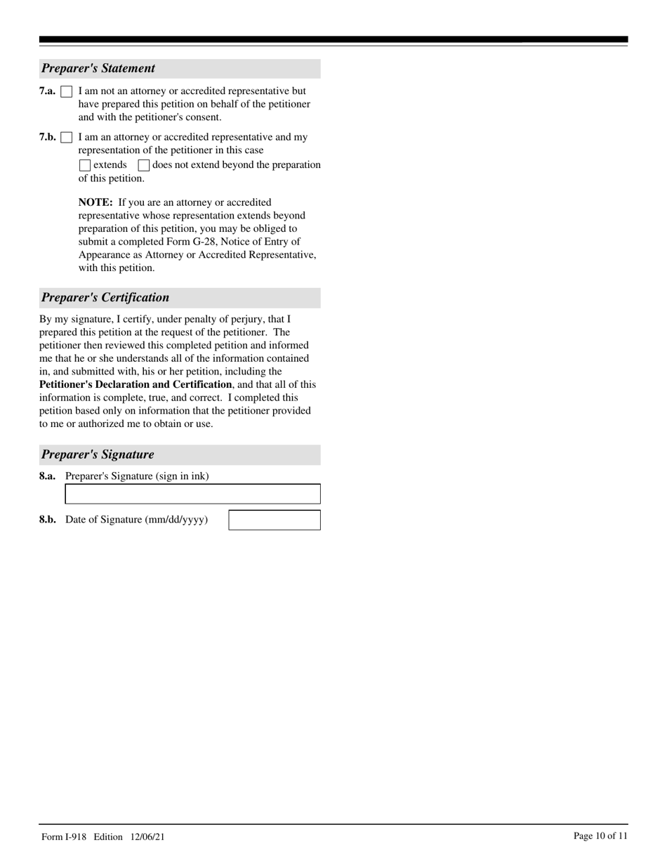 USCIS Form I-918 Download Fillable PDF Or Fill Online Petition For U ...
