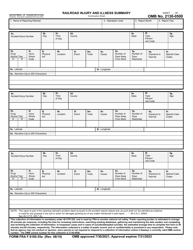 Document preview: FRA Form 6180.55A Railroad Injury and Illness Summary (Continuation Sheet)