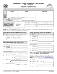 USCIS Form I-918 Supplement A Petition for Qualifying Family Member of U-1 Recipient