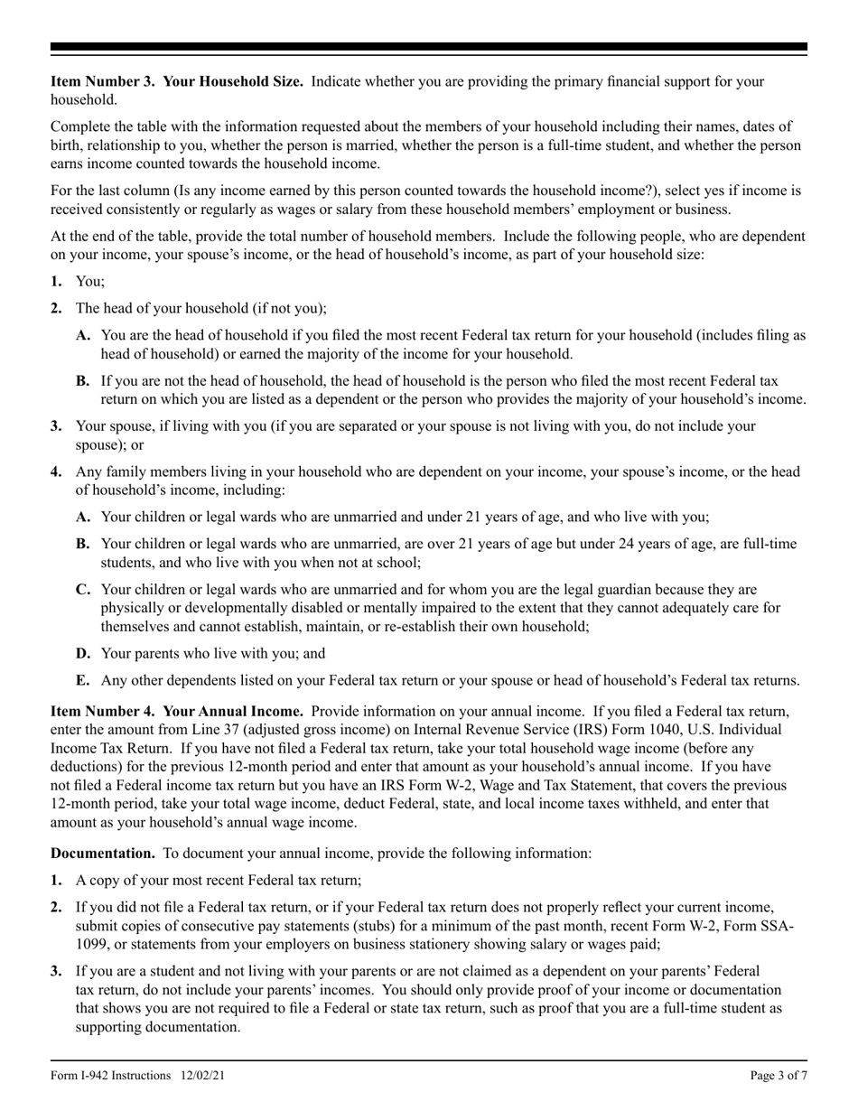 Instructions for USCIS Form I-942 Request for Reduced Fee, Page 3